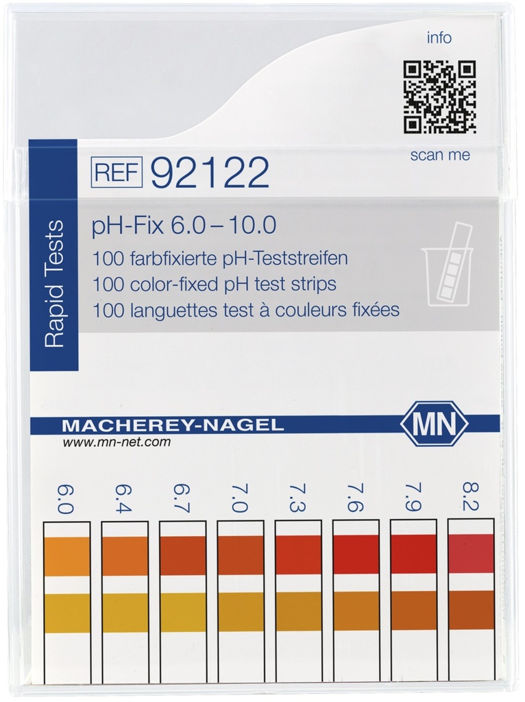 [1571748] pH indicator paper, Macherey-Nagel pH-Fix, strips, pH 6 - 10, 100 pcs
