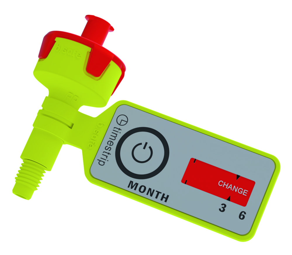Air valve w. service life indic., Bohlender b.safe, PP, UNF 1/4" 28G, Ø20 mm, 1 µm, 50 pcs