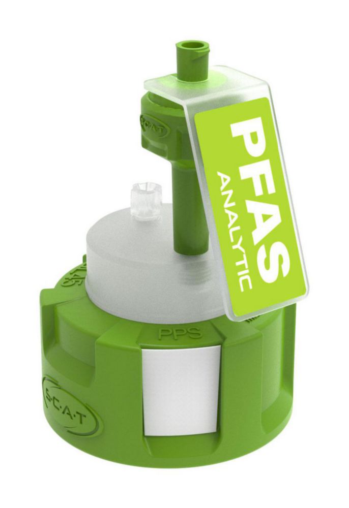 Reservoir cap, SCAT Safety Cap I PFAS-Analytic, GL45, 1 x air valve / 1 x capillary