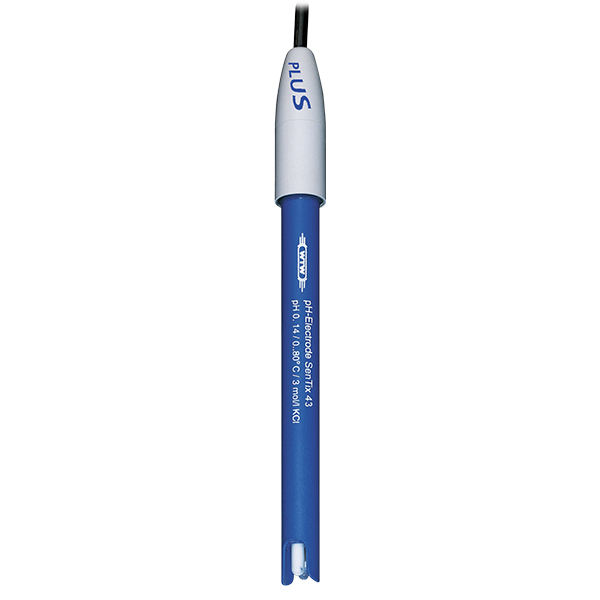 pH electrode, WTW SenTix 43, plastic, gel, PT1000, DIN/4mm 1 m