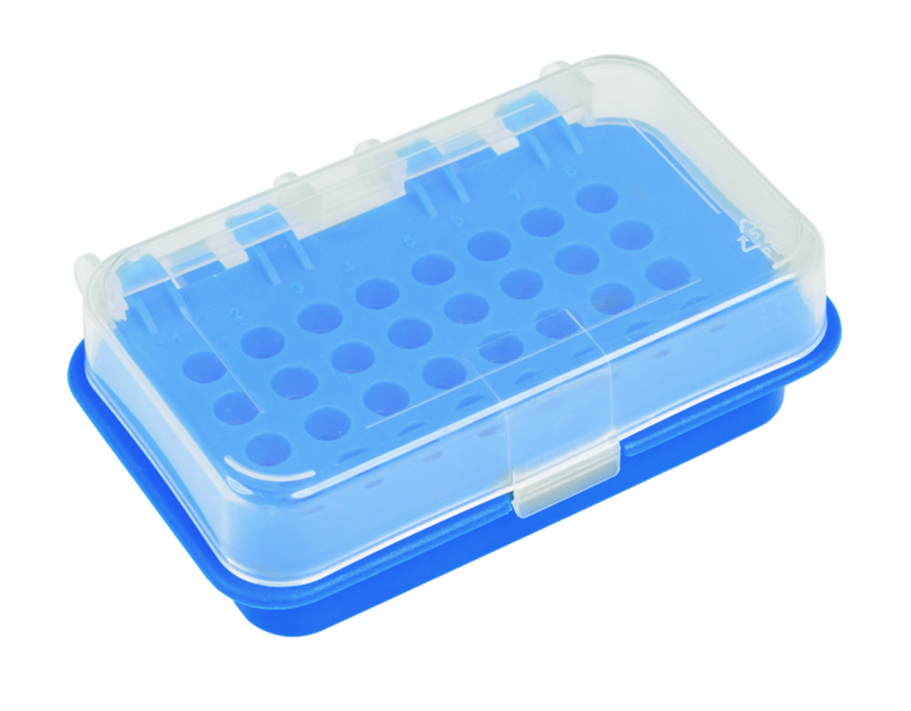[6491881] PCR rack, Heathrow Scientific, 32 places, PP, blue, 10 pcs