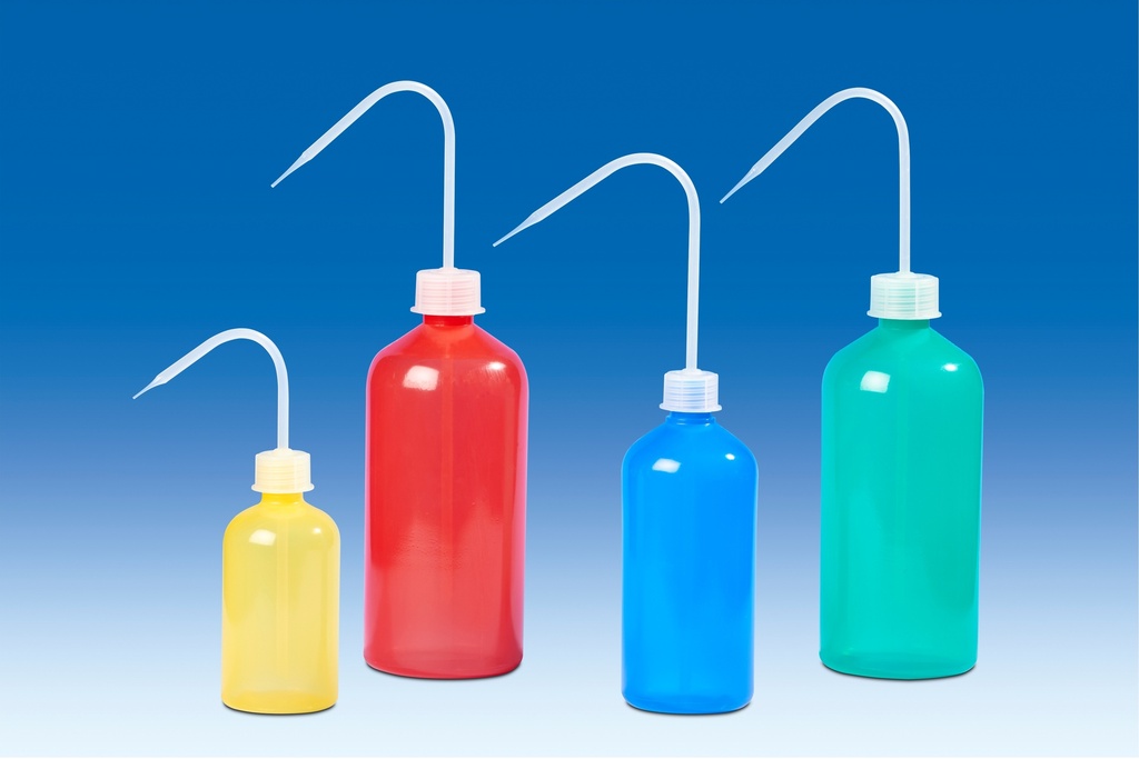 Washbottles, Colour-coded, 500 ml, Neck thread 25