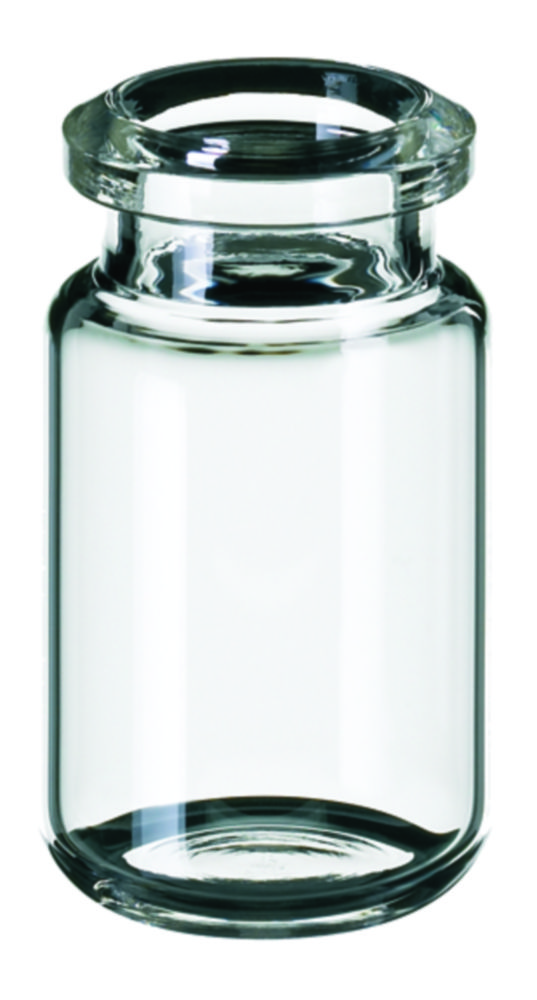 Headspace vials w. crimp neck, LLG, N 20 HS crimp, rounded bottom, 6 mL, clear
