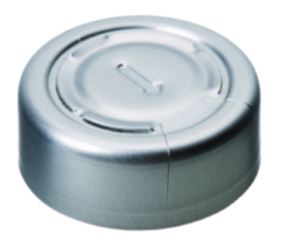Crimp seals, LLG, N 20, alu w. complete tear-off, silver
