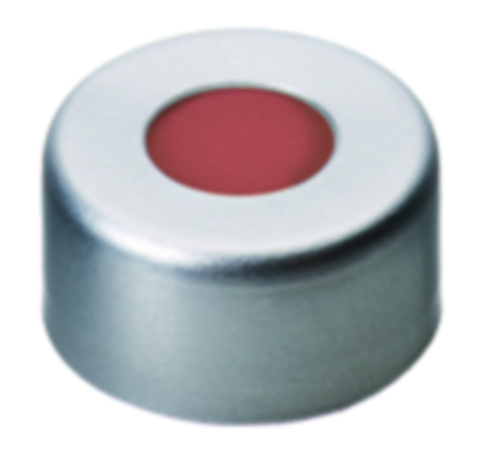 Crimp seals, LLG, N 11, alu w. hole, silver, rubber/butyl/PTFE 45 A