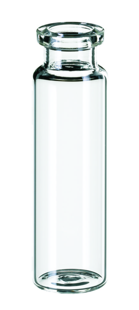 Headspace vials w. crimp neck, LLG, N 20 DIN crimp, flat bottom, 20 mL, clear