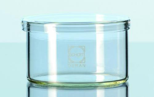 Jars, low form, crystallizing, with drop-on lid,