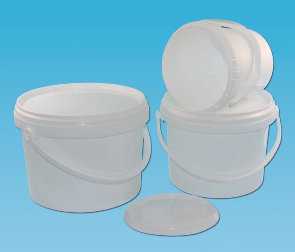 Bucket, LLG, white, PP, with lid, 10 L
