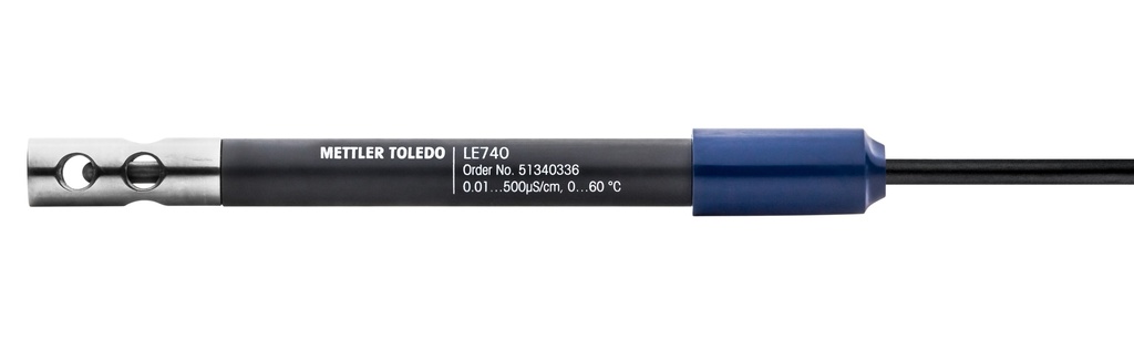 Conductivity cell, Mettler-Toledo LE740, 2 steel, NTC, k=0,08 cm-1, Mini-DIN 1 m