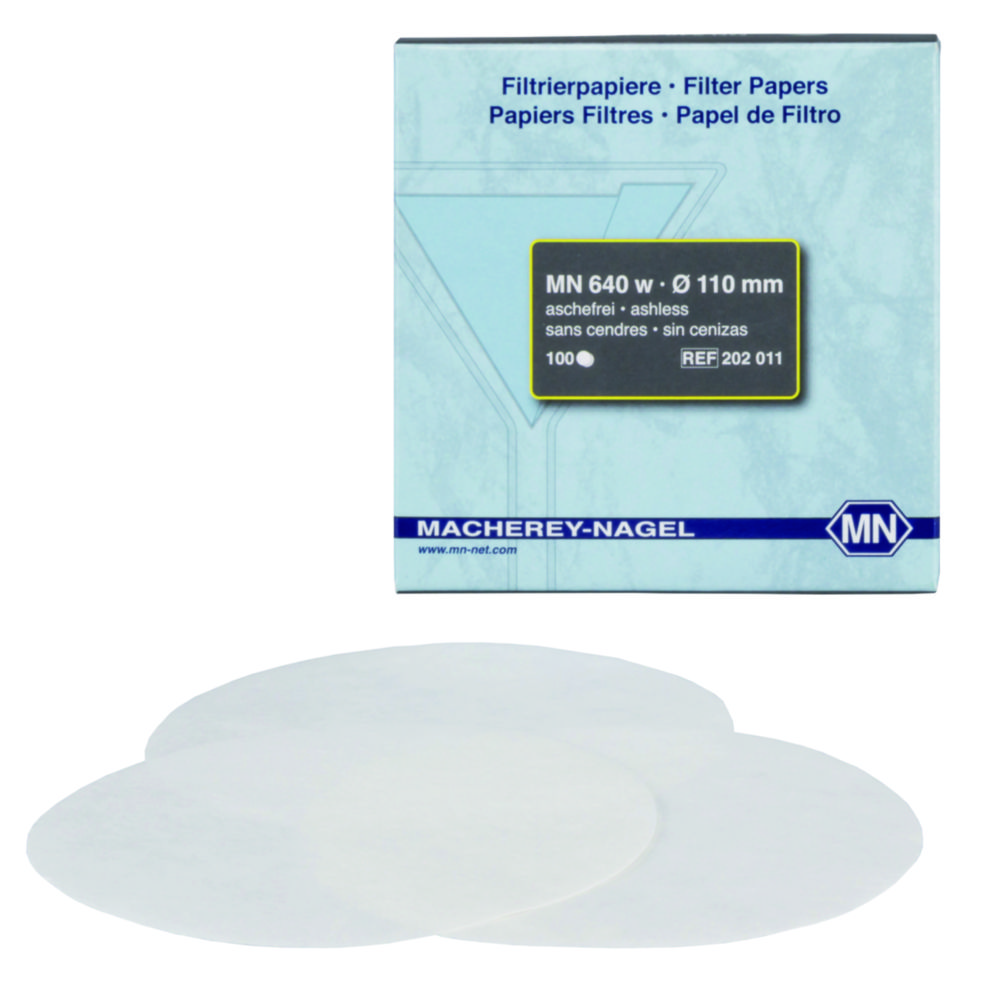 Filter circles, Macherey-Nagel MN 640 w, quantitative, fast, Ø90 mm, 7-12 µm, 100 pcs
