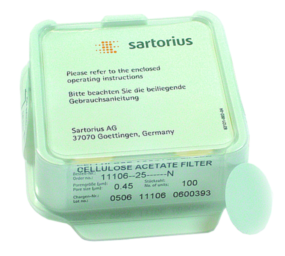 Membrane filter, Sartorius, CA, Ø47 mm, 0,45 µm, 100 pcs