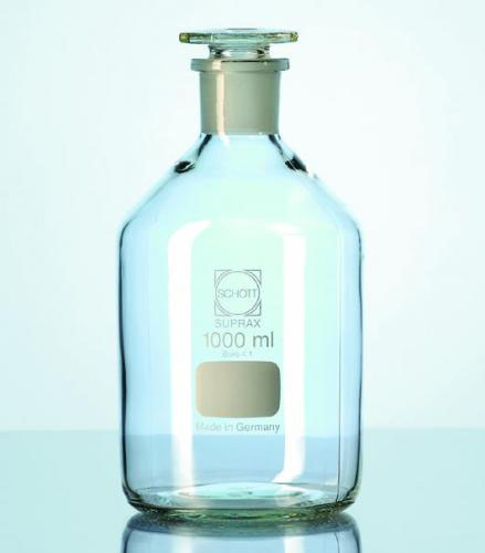Reagent bottles, narrow mouth, glass stoppered, s