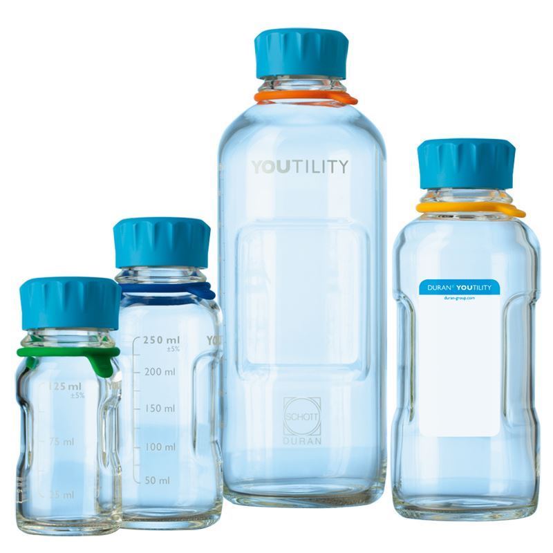 Youtility bottle, Duran, transparent, GL45 cap, 500 ml