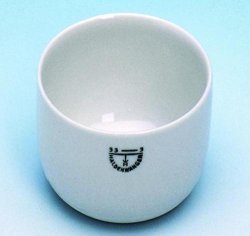 Incinerating dish, porcelain, cylindrical, 60 ml