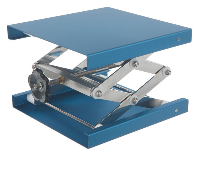Lab-Jack, aluminium anodized b lue 300 x 300 mm, w