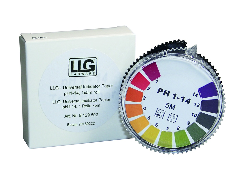pH indicator paper, LLG Universal, pH 1 - 11, 5 m