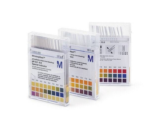pH indicator paper, Merck MQuant, strips, pH 0 - 2,5, 100 pcs