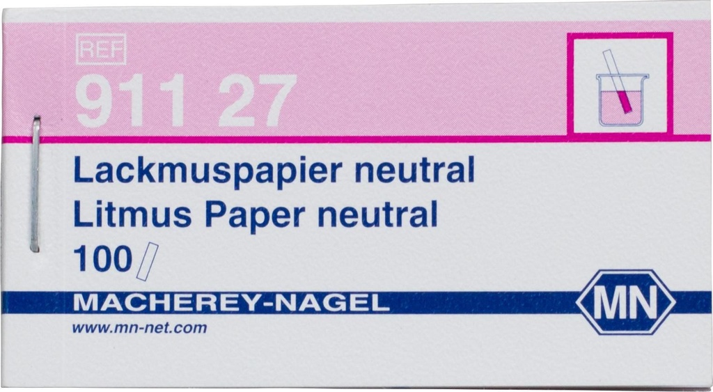 pH indicator paper, litmus, Macherey-Nagel, strips, pH 5 - 8, red-violet-blue, 100 pcs