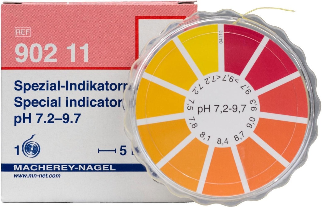 [9130336] pH indicator paper, Macherey-Nagel Special, refill, pH 7,2 - 9,7, 3 rolls of 5 m