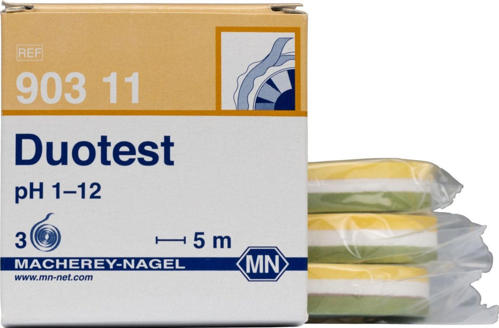 pH indicator paper, Macherey-Nagel Duotest, refill, pH 1 - 12, 3 rolls of 5 m