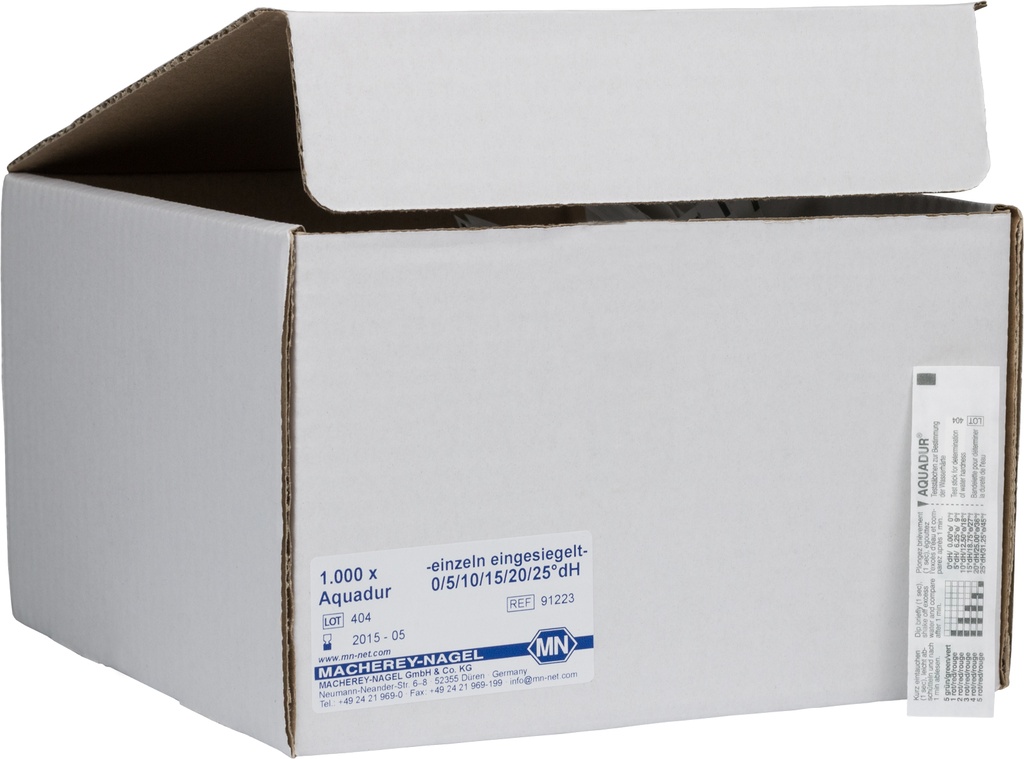 AQUADUR test strips, gradation: 3-25 °dH,1000 pcs