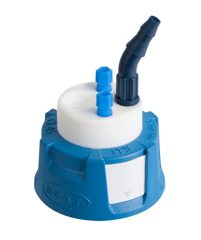 Waste cap, SCAT Safety Waste Cap V2.0, GL 45, Type 1, 1 x GL 14 / 2 x capillary / 1 x fitting
