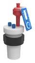 Reservoir cap, SCAT Safety Cap II V2.0, NS 29/32, 1 x air valve / 2 x capillary