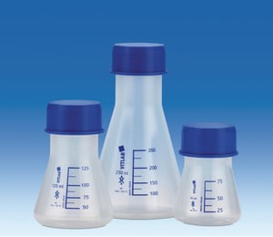 Erlenmeyer flask, Vitlab, PP, 250 mL, GL45 with screw cap