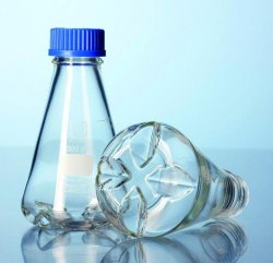 Baffled flasks 1000 ml, Ø136mm, membrane closure