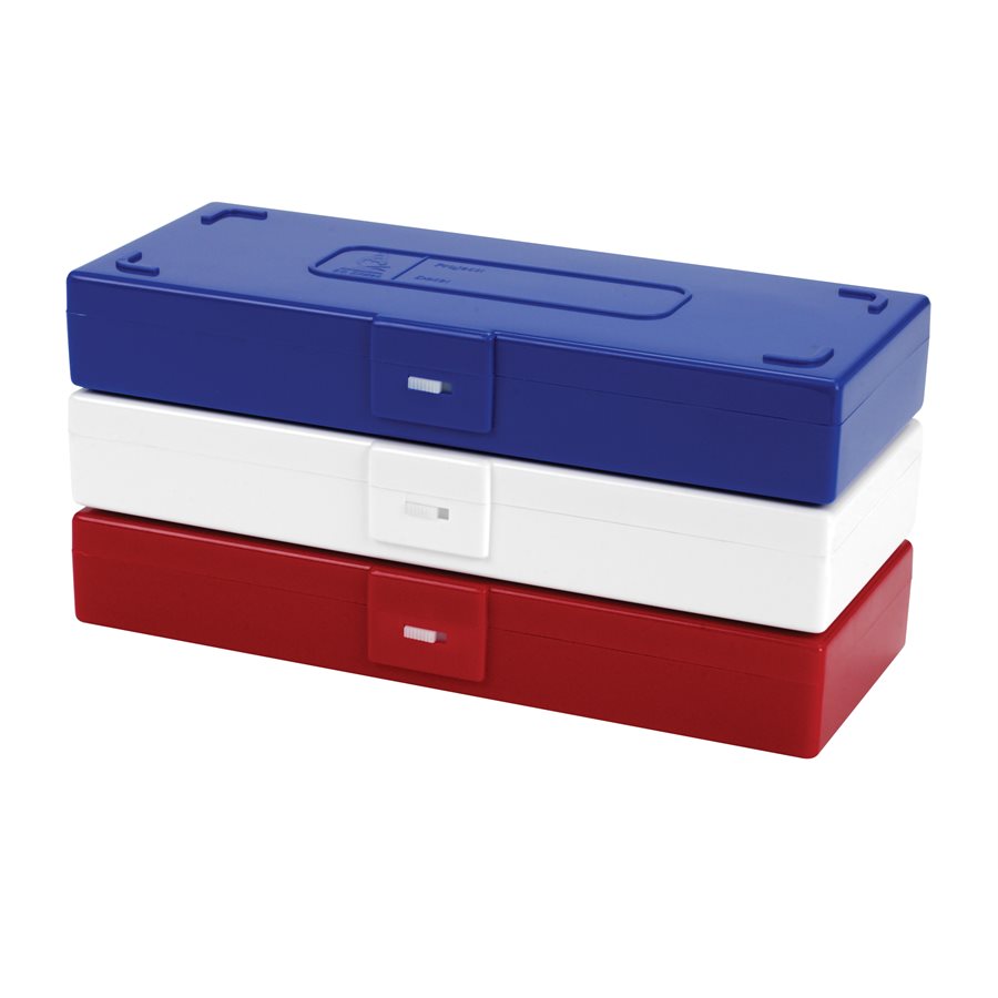 Slide box, 50 slides 76 x 26 mm, blue
