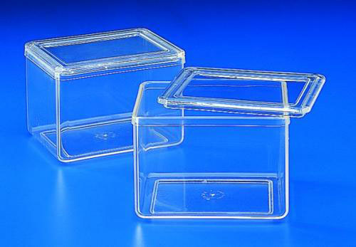 [9161340] Staining trough with 2 lids, PMP, 80 x 100 x 70 mm