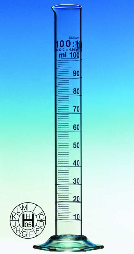 [9274188] Measuring cylinders, Duran®, c lass A, blue gradua
