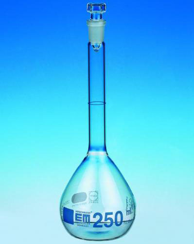 Volumetric flasks, glass, Clas s A, with glass sto