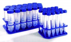 Centrifuge tubes 50 ml, PP, clear, sterile, rack