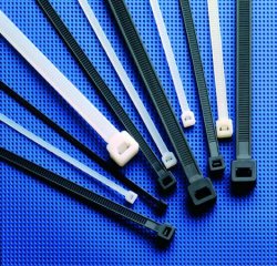 Quick-lock binders 160x4.5 mm, white Nylon, flat