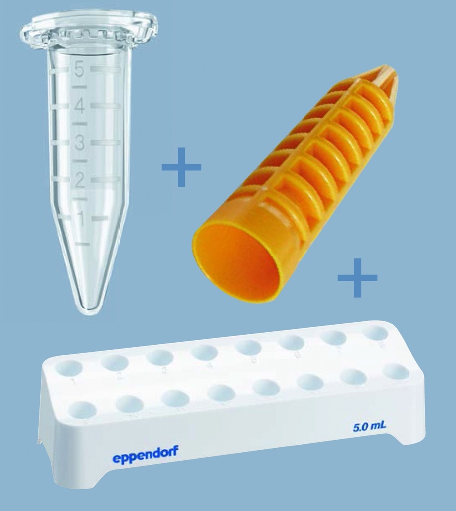 [9409291] Eppendorf Starter-pack 5.0 ml, PCR clean 400 vials, 2 racks
