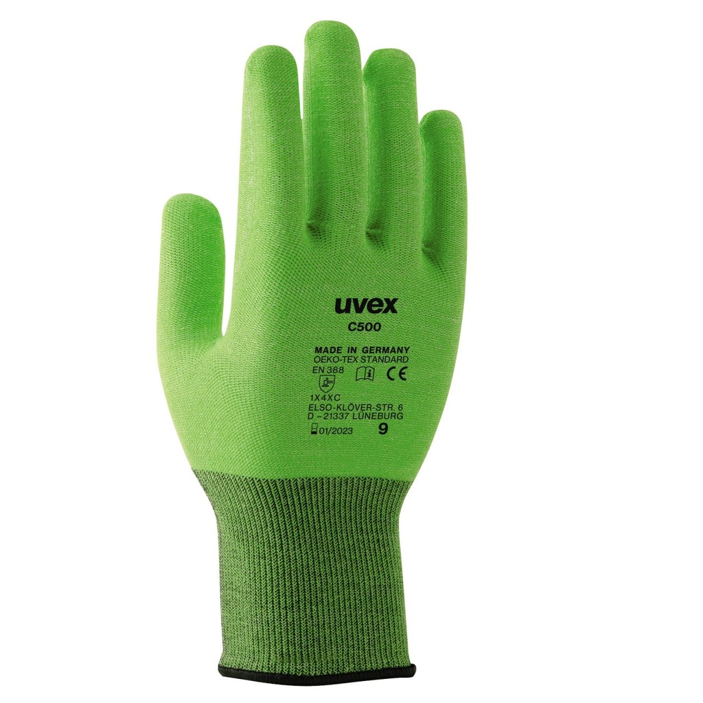 Protective gloves, uvex C500 dry cut protection, size 9