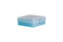 Cryobox, 130 x 130 x 50 mm, PP, 9 x 9, 1/2 ml cryotube, blue