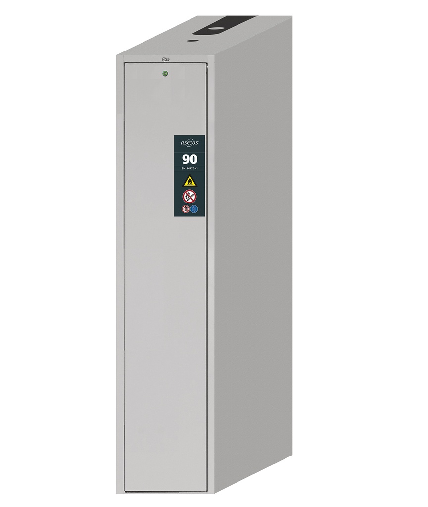 Safety Storage Cabinet, Asecos V-MOVE-90, width 45 cm, 4 shelves, bottom sump