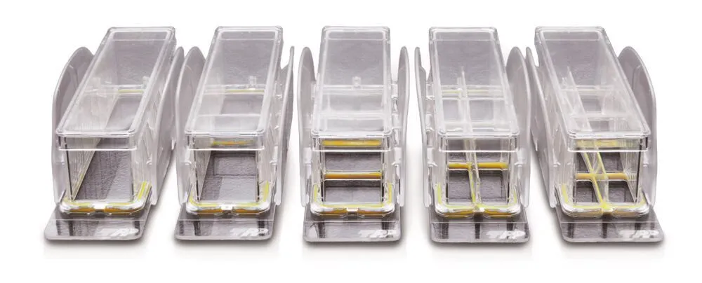 COP microscope slide, TPP Slidemax 2-well x 4,85 cm², 5 ea