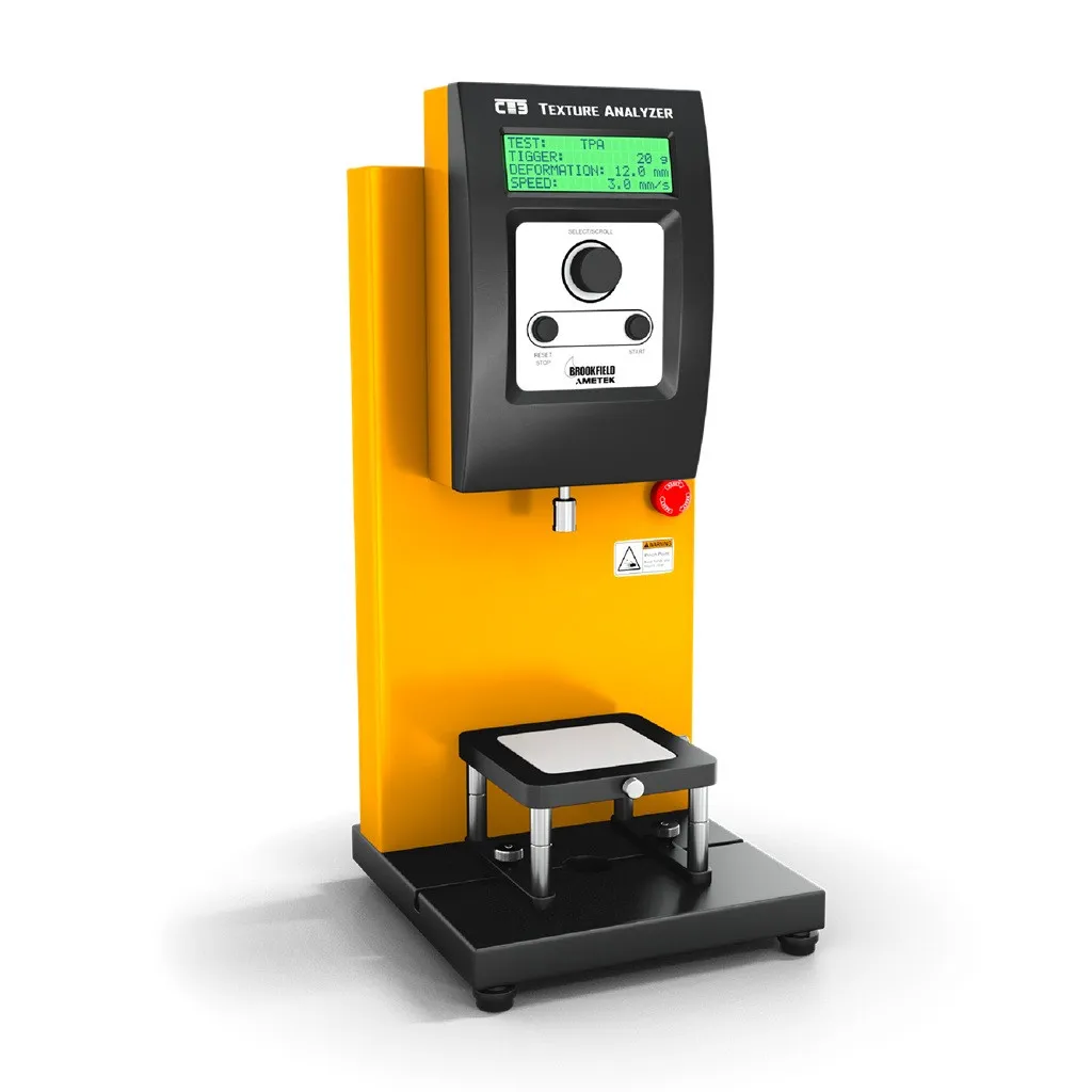 CT3 Texture Analyzer, Brookfield, 1500 g vejecelle, probe kit og standard base table
