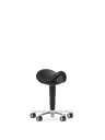 Medical saddle stool, Bimos, black imitation leather, alu star /castors